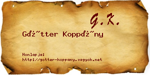Götter Koppány névjegykártya